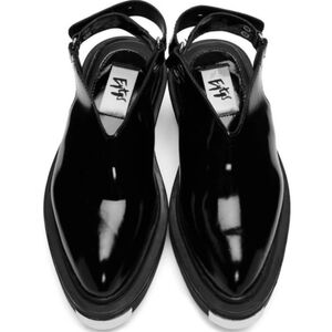 Eytys Carmen patent leather slingback pumps Steel Toe Mules in black 7 Ret $330